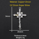 CZ Zircon Cross Charm Pendant Necklace Making Charms Supplies