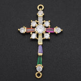 CZ Zircon Cross Charm Pendant Necklace Making Charms Supplies