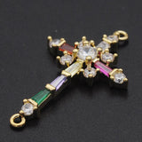 CZ Zircon Cross Charm Pendant Necklace Making Charms Supplies