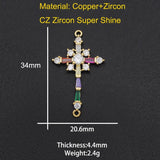CZ Zircon Cross Charm Pendant Necklace Making Charms Supplies