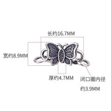 925 Sterling Silver Thai Silver Butterfly Button Bracelet Accessories