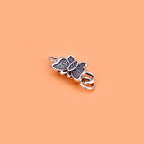 925 Sterling Silver Thai Silver Butterfly Button Bracelet Accessories