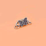925 Sterling Silver Thai Silver Butterfly Button Bracelet Accessories