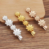 10 PCS 41*38mm Flowers Hair Clip Gold/Silver Plated DIY Hair Accessories