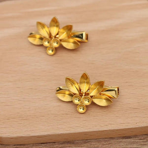 10 PCS Metal Alloy Flowers Hair Clip Base DIY Hairpin Accessories