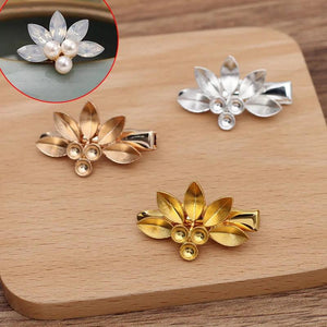 10 PCS Metal Alloy Flowers Hair Clip Base DIY Hairpin Accessories