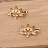 10 PCS Metal Alloy Flowers Hair Clip Base DIY Hairpin Accessories