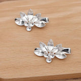 10 PCS Metal Alloy Flowers Hair Clip Base DIY Hairpin Accessories