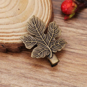 10 PCS Brass Filigree Leaf Hair Clips for DIY Accessories
