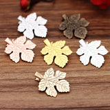 10 PCS Brass Filigree Leaf Hair Clips for DIY Accessories