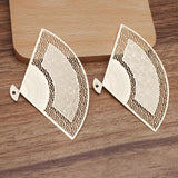 5pcs 50x80mm Brass Filigree Fan Pendant Charms for DIY Jewelry Making