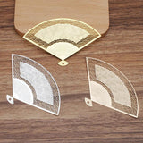 5pcs 50x80mm Brass Filigree Fan Pendant Charms for DIY Jewelry Making