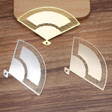5pcs 50x80mm Brass Filigree Fan Pendant Charms for DIY Jewelry Making