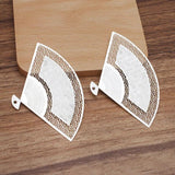 5pcs 50x80mm Brass Filigree Fan Pendant Charms for DIY Jewelry Making