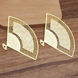 5pcs 50x80mm Brass Filigree Fan Pendant Charms for DIY Jewelry Making