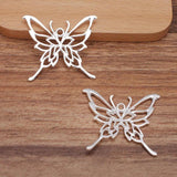 20pcs Silver Plated Butterfly Pendant for Jewelry Making