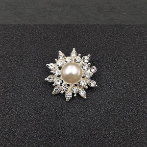 10 PCS 23*24mm Rhinestone Pearl Flower Accessories for Jewelry Making