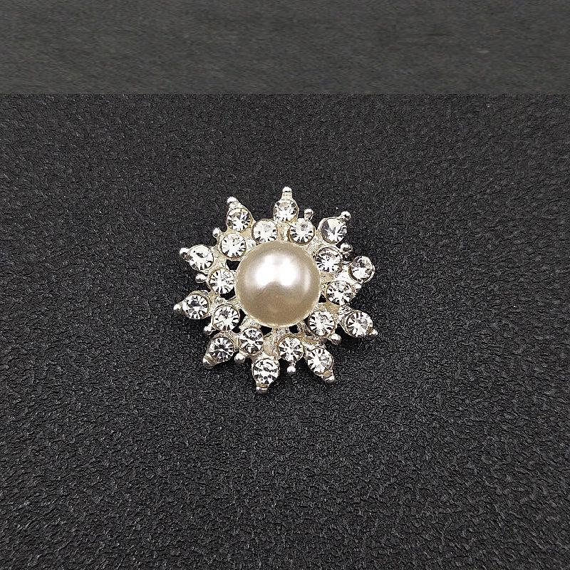 10 PCS 23*24mm Rhinestone Pearl Flower Accessories for Jewelry Making