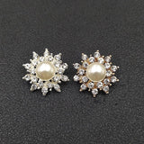 10 PCS 23*24mm Rhinestone Pearl Flower Accessories for Jewelry Making