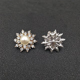 10 PCS 23*24mm Rhinestone Pearl Flower Accessories for Jewelry Making