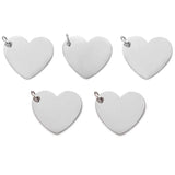 5pcs Stainless Steel Heart Charms Pendant DIY Necklace Accessories