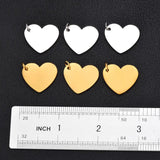 5pcs Stainless Steel Heart Charms Pendant DIY Necklace Accessories