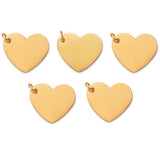 5pcs Stainless Steel Heart Charms Pendant DIY Necklace Accessories