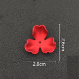 20 PCS Red Petals Acrylic Flowers Bead Caps DIY Jewelry Accessories