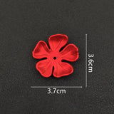 20 PCS Red Petals Acrylic Flowers Bead Caps DIY Jewelry Accessories