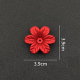 20 PCS Red Petals Acrylic Flowers Bead Caps DIY Jewelry Accessories