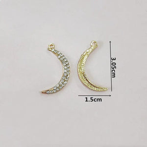10pcs Moon Pendant Charm For DIY Jewelry Making