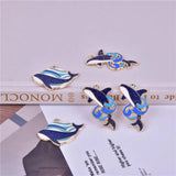 10pcs Glitter Whale Dolphin Enamel Charms for DIY Jewelry Making