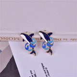 10pcs Glitter Whale Dolphin Enamel Charms for DIY Jewelry Making