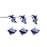 10pcs Glitter Whale Dolphin Enamel Charms for DIY Jewelry Making