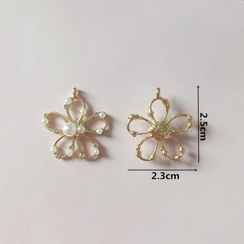10 PCS Metal Alloy Flowers Pendant DIY Jewelry Making