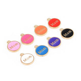20pcs Round Mom Drop Oil Charms Pendant for DIY Jewelry Making