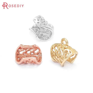 10PCS 9MM High 24K Brass Necklace Charms Pendants Connect Clasps Jewelry Making