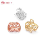 10PCS 9MM High 24K Brass Necklace Charms Pendants Connect Clasps Jewelry Making