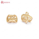 10PCS 9MM High 24K Brass Necklace Charms Pendants Connect Clasps Jewelry Making