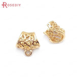 10PCS 9MM High 24K Brass Necklace Charms Pendants Connect Clasps Jewelry Making