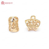 10PCS 9MM High 24K Brass Necklace Charms Pendants Connect Clasps Jewelry Making
