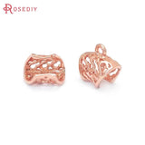 10PCS 9MM High 24K Brass Necklace Charms Pendants Connect Clasps Jewelry Making