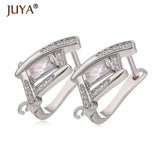 Rose Copper Zircon Crystal Earring Clasp Hooks DIY Earrings Findings Jewelry