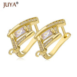 Rose Copper Zircon Crystal Earring Clasp Hooks DIY Earrings Findings Jewelry