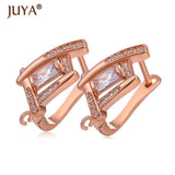 Rose Copper Zircon Crystal Earring Clasp Hooks DIY Earrings Findings Jewelry