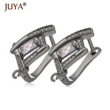 Rose Copper Zircon Crystal Earring Clasp Hooks DIY Earrings Findings Jewelry