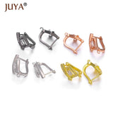 Rose Copper Zircon Crystal Earring Clasp Hooks DIY Earrings Findings Jewelry