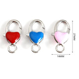 Enamel Heart Metal Lobster Clasp Findings Silver Hooks for Necklace Bracelet DIY