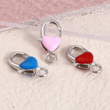 Enamel Heart Metal Lobster Clasp Findings Silver Hooks for Necklace Bracelet DIY