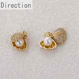14k Pearl Micro-Inlaid Zircon Shell Pendant